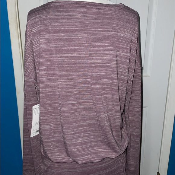 NWT Athleta Beyond Soft Avenues Purple Midi Ruched Long Sleeve Dress Size M - Picture 11 of 11
